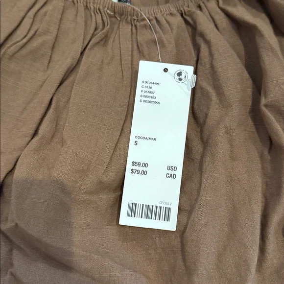 Urban Outfitters-Juliana Smocked Strapless Mini Dress-Brown-New-S-Boho - Picture 4 of 5